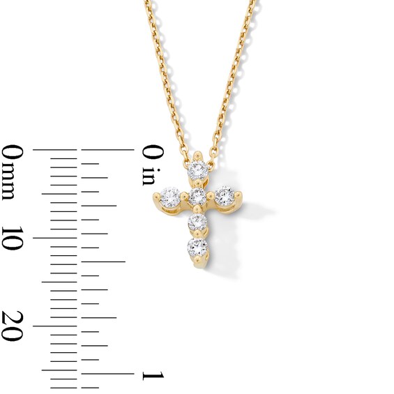 1/4 CT. T.w. Certified Lab-Grown Diamond Cross Necklace in 10K Gold (F/Vs2) - 19â