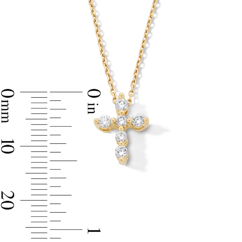 Main Image 4 of 1/4 CT. T.W. Certified Lab-Grown Diamond Cross Necklace in 10K Gold (F/VS2) - 19”