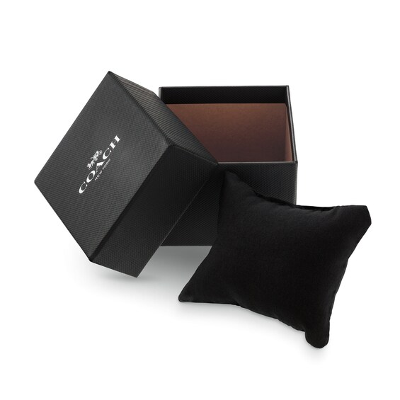 Men's Coach Jackson Chronograph Gold-Tone IP Watch with White Dial and Brown Leather Strap (Model: 14602746)