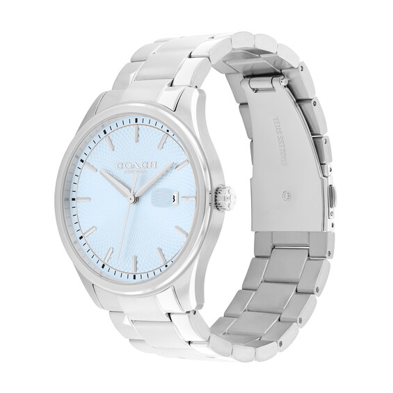 Men's Coach Oliver Watch with Light Blue Textured Dial (Model: 14602751)