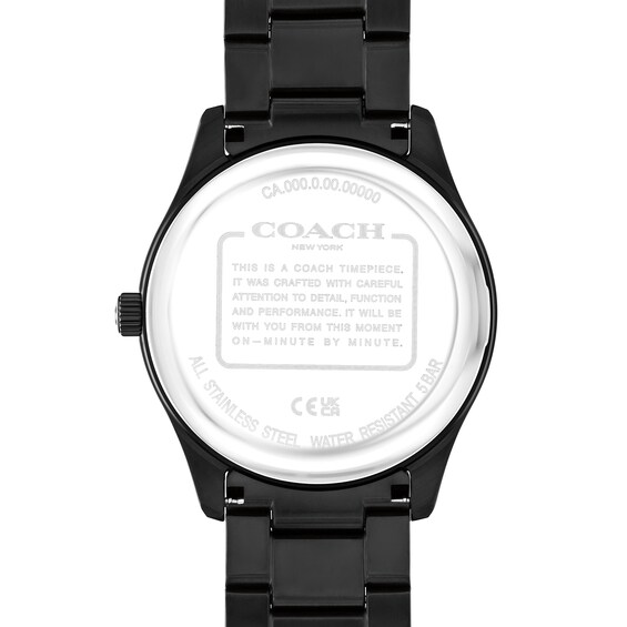 Men's Coach Charles Black IP Stainless Steel Watch with Black Dial (Model: 14602754)