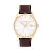 Thumbnail Image 1 of Men's Coach Oliver Gold-Tone IP Watch with White Textured Dial and Brown Leather Strap (Model: 14602756)