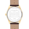 Thumbnail Image 3 of Men's Coach Oliver Gold-Tone IP Watch with White Textured Dial and Brown Leather Strap (Model: 14602756)