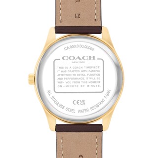 Coach Tan Leather Strap Watch with White Face Men main image 2