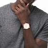 Thumbnail Image 4 of Men's Coach Oliver Gold-Tone IP Watch with White Textured Dial and Brown Leather Strap (Model: 14602756)