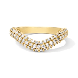 3/4 CT. T.W. Certified Lab-Grown Diamond Multi-Row Contour Band in 14K Gold (F/VS2)