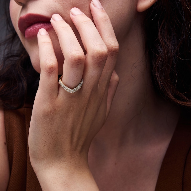 Main Image 2 of 3/4 CT. T.W. Lab-Grown Diamond Multi-Row Contour Band in 14K Gold (F/VS2)