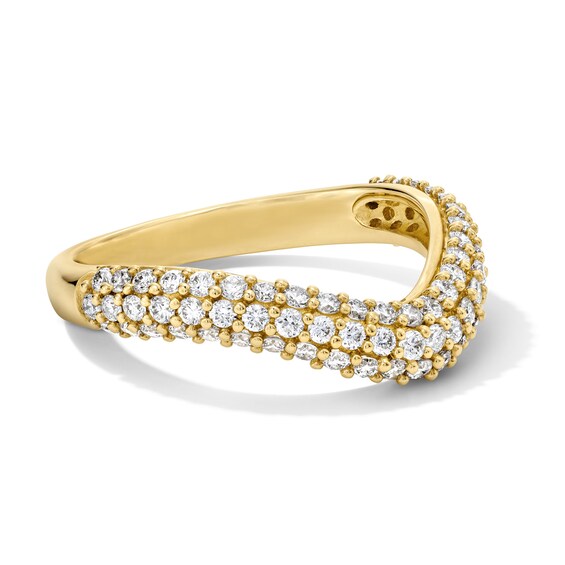 3/4 CT. T.w. Lab-Grown Diamond Multi-Row Contour Band in 14K Gold (F/Vs2)