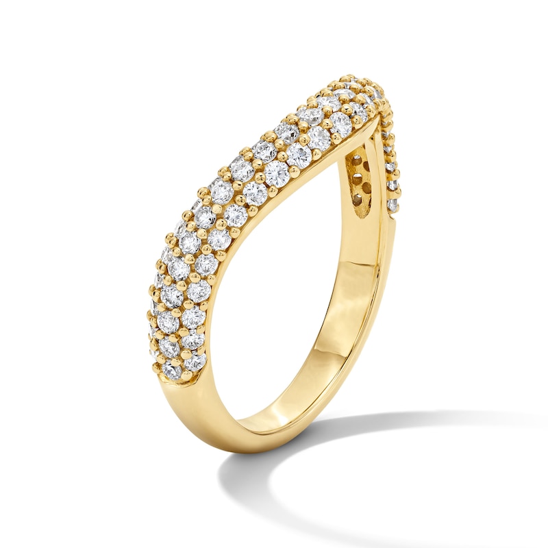 Main Image 5 of 3/4 CT. T.W. Lab-Grown Diamond Multi-Row Contour Band in 14K Gold (F/VS2)