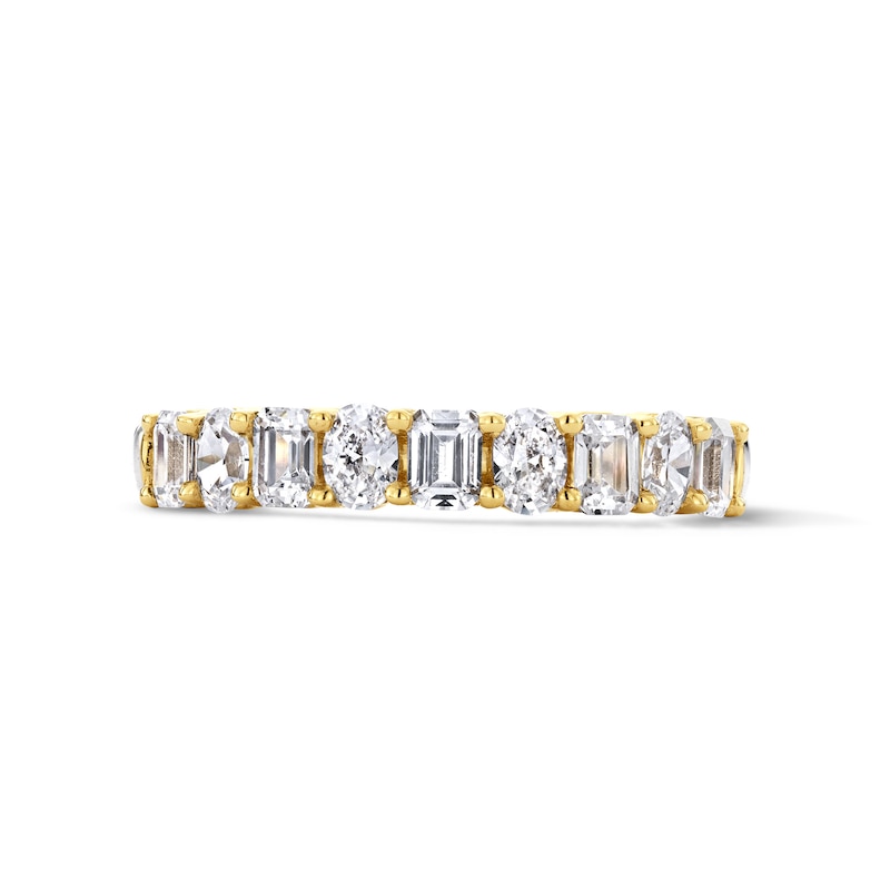 Main Image 1 of 1 CT. T.W. Emerald-Cut and Oval Certified Lab-Grown Diamond Anniversary Band in 10K Gold (F/VS2)