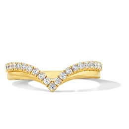 1/3 CT. T.W. Lab-Grown Diamond Two-Row Chevron Band in 14K Gold (F/VS2)