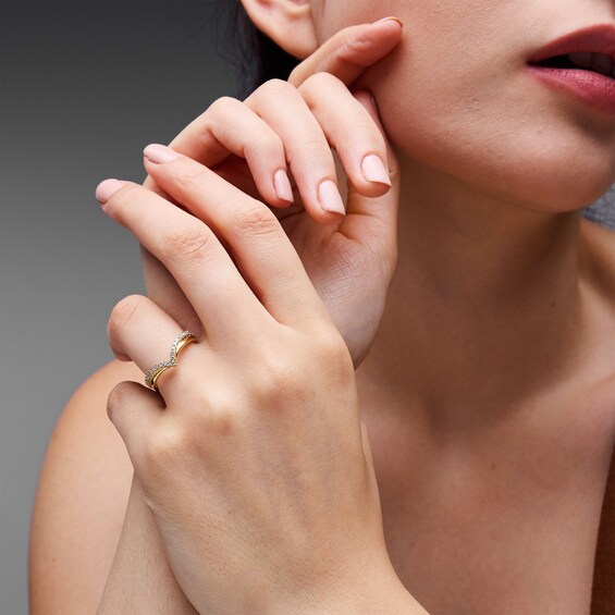 1/3 CT. T.w. Lab-Grown Diamond Two-Row Chevron Band in 14K Gold (F/Vs2)