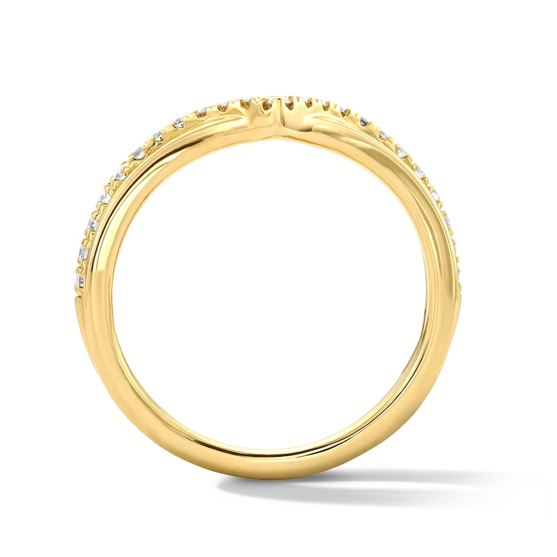 Main Image 3 of 1/3 CT. T.W. Lab-Grown Diamond Two-Row Chevron Band in 14K Gold (F/VS2)