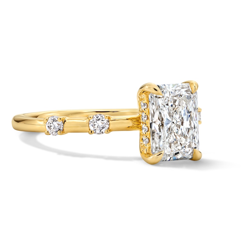Main Image 3 of 1-3/4 CT. T.W. Radiant-Cut Certified Lab-Grown Diamond Engagement Ring in 14K Gold (F/VS2)