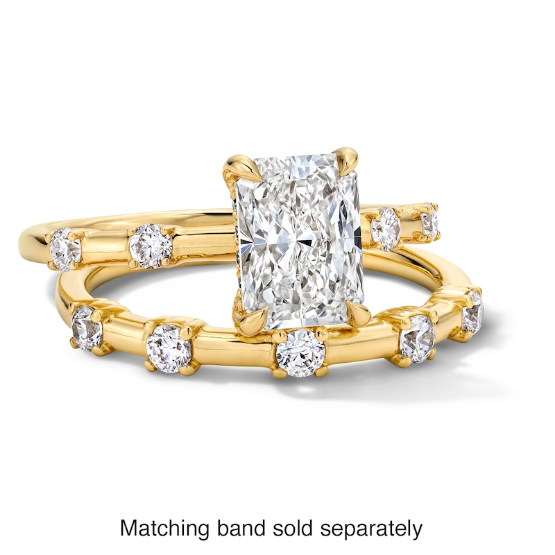 Main Image 5 of 1-3/4 CT. T.W. Radiant-Cut Certified Lab-Grown Diamond Engagement Ring in 14K Gold (F/VS2)