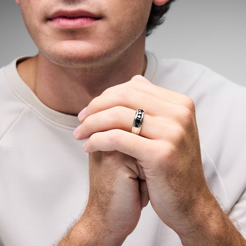 Main Image 2 of 1 CT. T.W. Black Diamond Five-Stone Band in 10K Two-Tone Gold