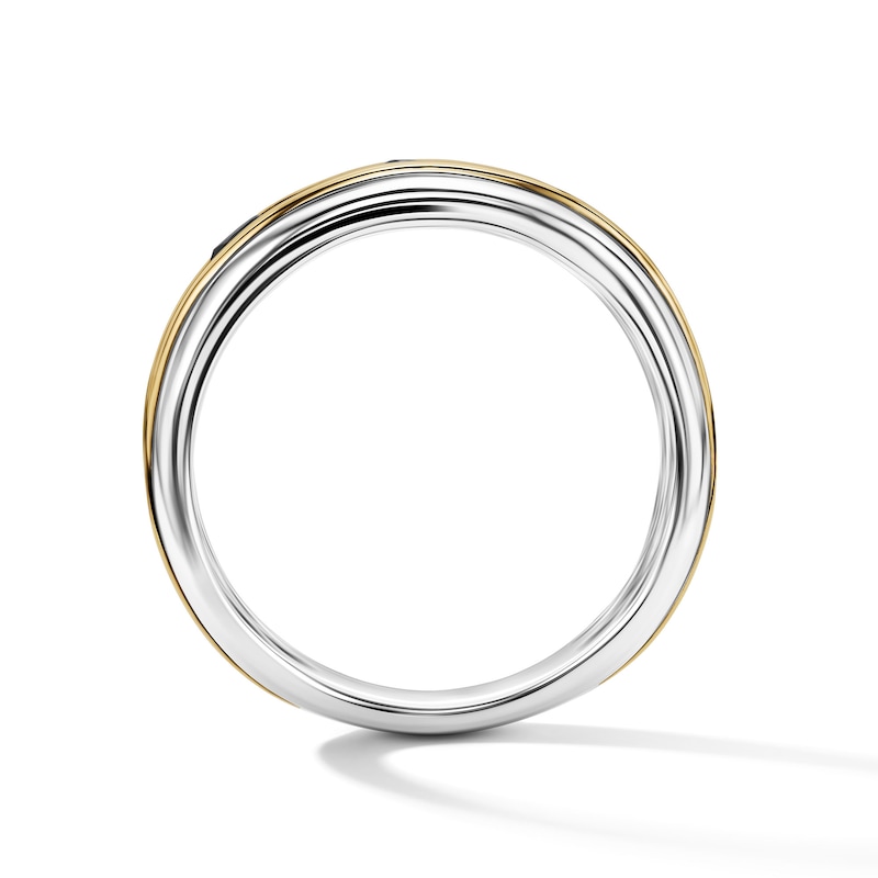 Main Image 3 of 1 CT. T.W. Black Diamond Five-Stone Band in 10K Two-Tone Gold