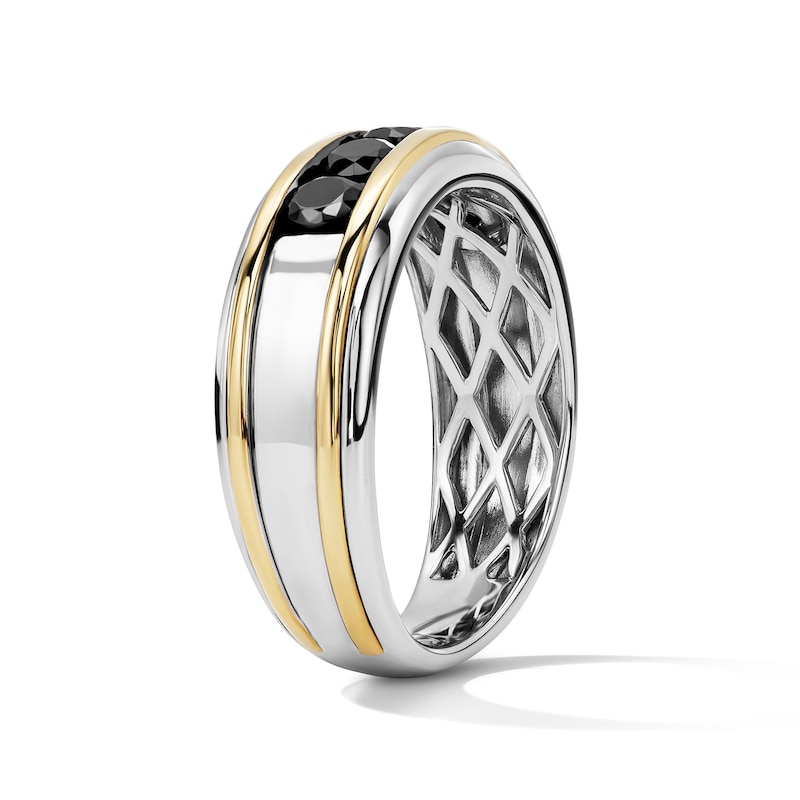 Main Image 5 of 1 CT. T.W. Black Diamond Five-Stone Band in 10K Two-Tone Gold