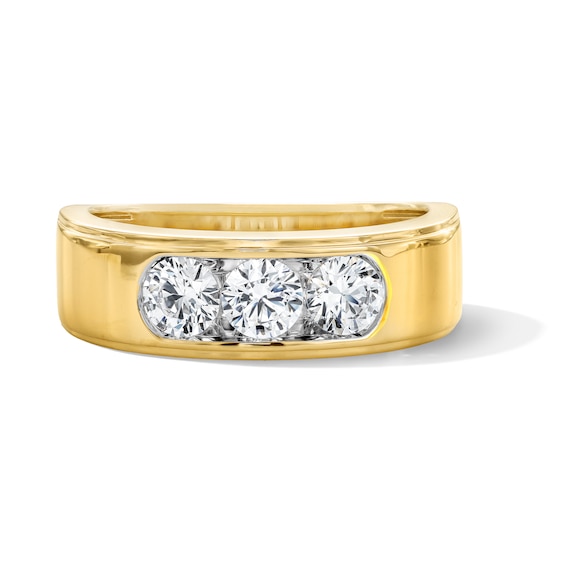 1 CT. T.w. Certified Lab-Grown Diamond Three-Stone Band in 10K Gold (F/Vs2)