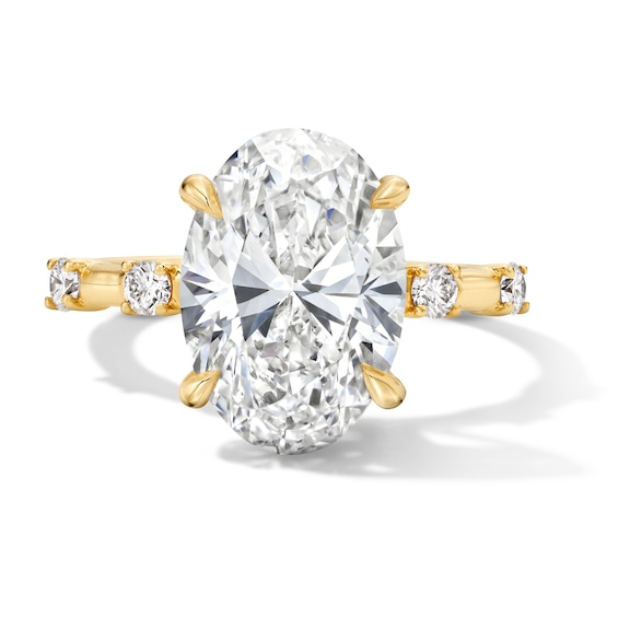 Modern Reflection 4-1/4 CT. T.w. Certified Oval Lab-Grown Diamond Engagement Ring in 14K Gold (F/Vs2)