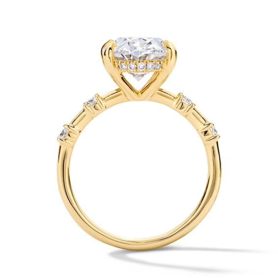 Modern Reflection 4-1/4 CT. T.w. Certified Oval Lab-Grown Diamond Engagement Ring in 14K Gold (F/Vs2)