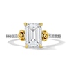 Thumbnail Image 1 of Enchanted Disney Belle 2-1/2 CT. T.W. Emerald-Cut Certified Lab-Grown Diamond Engagement Ring in 14K Two-Tone Gold (F/VS2)