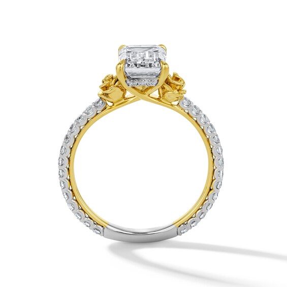 Enchanted Disney Belle 2-1/2 CT. T.w. Emerald-Cut Certified Lab-Grown Diamond Engagement Ring in 14K Two-Tone Gold (F/Vs2)