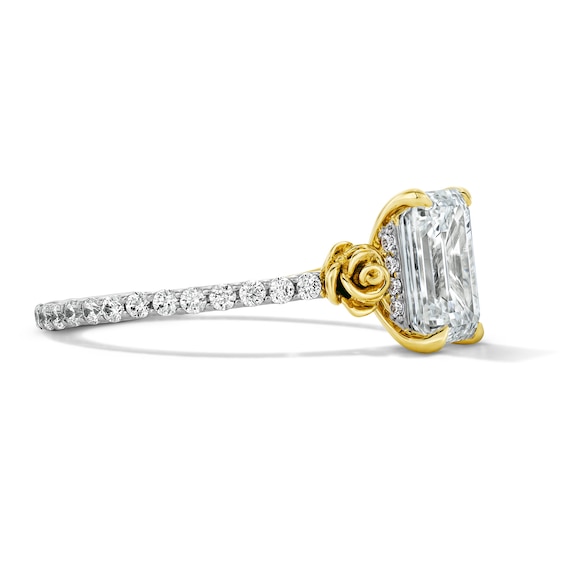 Enchanted Disney Belle 2-1/2 CT. T.w. Emerald-Cut Certified Lab-Grown Diamond Engagement Ring in 14K Two-Tone Gold (F/Vs2)
