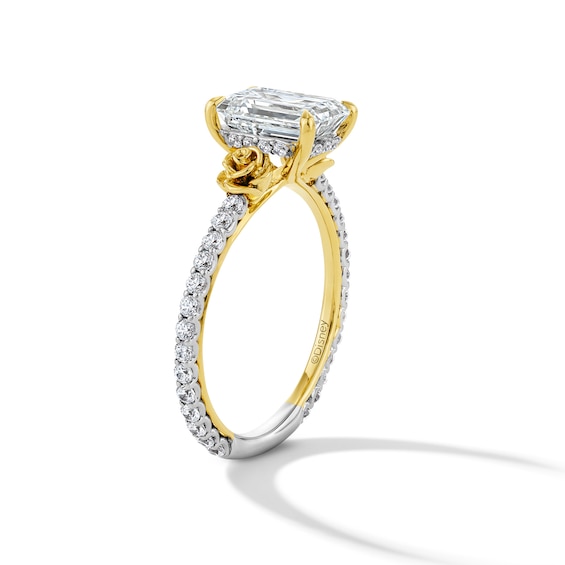 Enchanted Disney Belle 2-1/2 CT. T.w. Emerald-Cut Certified Lab-Grown Diamond Engagement Ring in 14K Two-Tone Gold (F/Vs2)