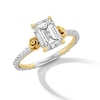 Thumbnail Image 6 of Enchanted Disney Belle 2-1/2 CT. T.W. Emerald-Cut Certified Lab-Grown Diamond Engagement Ring in 14K Two-Tone Gold (F/VS2)