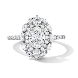 Enchanted Disney Aurora 2-1/4 CT. T.W. Oval Certified Lab-Grown Diamond Frame Ring in 14K Two-Tone Gold (F/VS2)