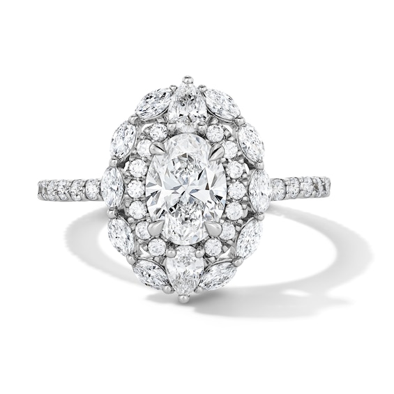 Enchanted Disney Aurora 2-1/4 CT. T.w. Oval Certified Lab-Grown Diamond Frame Ring in 14K Two-Tone Gold (F/Vs2)