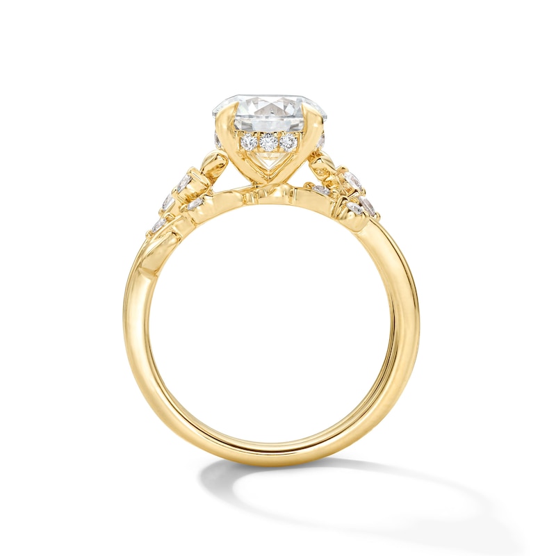 Main Image 2 of 2-1/4 CT. T.W. Certified Lab-Grown Diamond Leaf and Vine Bridal Set in 14K Gold (F/VS2)