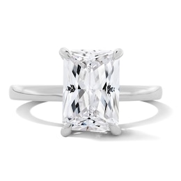 3-1/8 CT. T.W. Radiant-Cut Certified Lab-Grown Diamond Hidden Frame Engagement Ring in 14K White Gold (F/VS2)