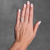 Thumbnail Image 2 of 3-1/8 CT. T.W. Radiant-Cut Certified Lab-Grown Diamond Hidden Frame Engagement Ring in 14K White Gold (F/VS2)