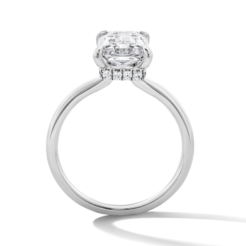 Main Image 3 of 3-1/8 CT. T.W. Radiant-Cut Certified Lab-Grown Diamond Hidden Frame Engagement Ring in 14K White Gold (F/VS2)