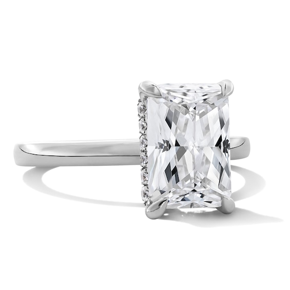 3-1/8 CT. T.w. Radiant-Cut Certified Lab-Grown Diamond Hidden Frame Engagement Ring in 14K White Gold (F/Vs2)