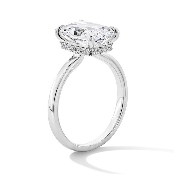 3-1/8 CT. T.w. Radiant-Cut Certified Lab-Grown Diamond Hidden Frame Engagement Ring in 14K White Gold (F/Vs2)