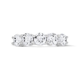 2-1/2 CT. T.W. Lab-Grown Diamond Five-Stone Anniversary Band in 10K White Gold (F/VS2)