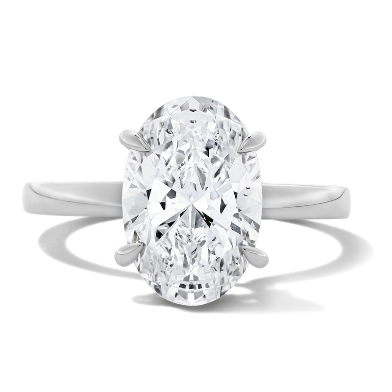 Main Image 1 of 3 CT. T.W. Oval Certified Lab-Grown Diamond Hidden Frame Engagement Ring in 14K White Gold (F/VS2)