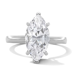 3-1/8 CT. T.W. Marquise-Cut Certified Lab-Grown Diamond Hidden Frame Engagement Ring in 14K White Gold (F/VS2)