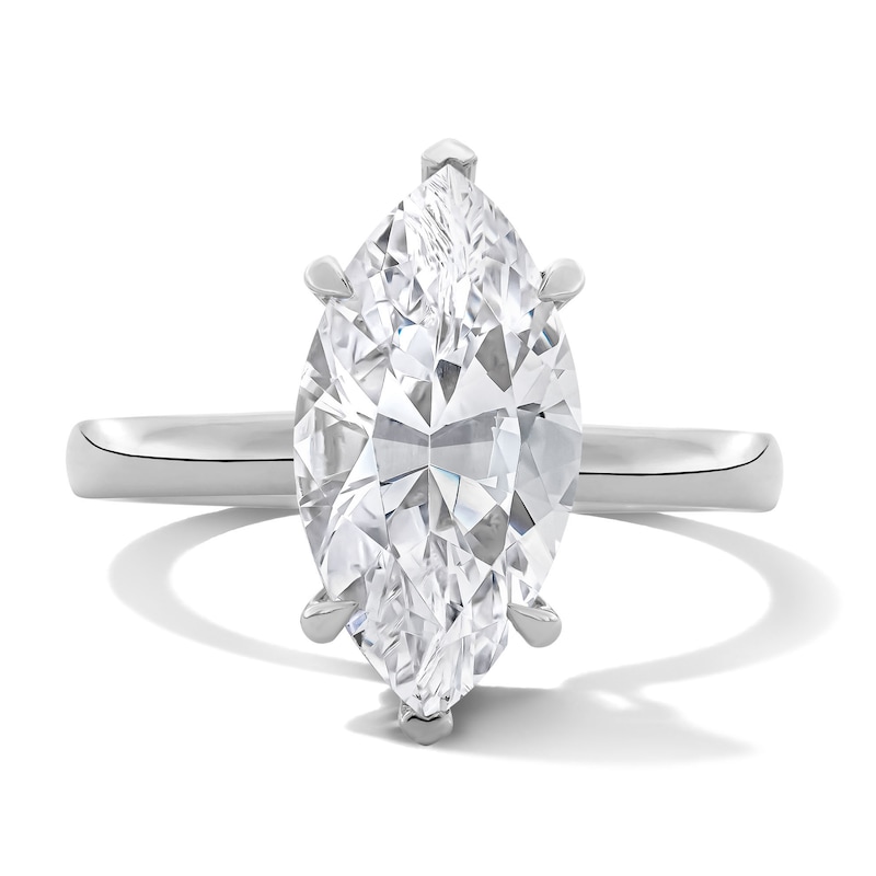 Main Image 1 of 3-1/8 CT. T.W. Marquise-Cut Certified Lab-Grown Diamond Hidden Frame Engagement Ring in 14K White Gold (F/VS2)