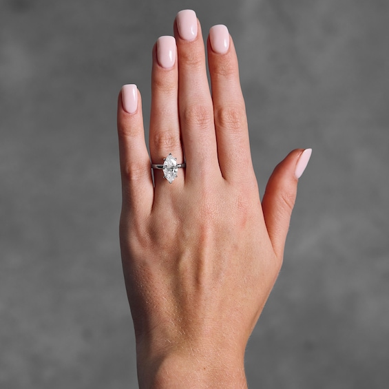 3-1/8 CT. T.w. Marquise-Cut Certified Lab-Grown Diamond Hidden Frame Engagement Ring in 14K White Gold (F/Vs2)