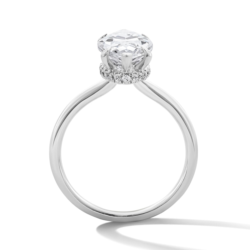 Main Image 3 of 3-1/8 CT. T.W. Marquise-Cut Certified Lab-Grown Diamond Hidden Frame Engagement Ring in 14K White Gold (F/VS2)