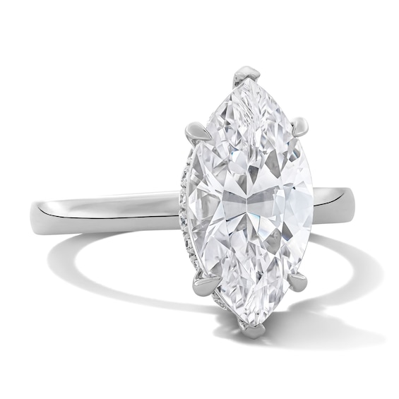 3-1/8 CT. T.w. Marquise-Cut Certified Lab-Grown Diamond Hidden Frame Engagement Ring in 14K White Gold (F/Vs2)