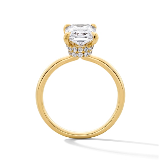 3-1/4 CT. T.w. Radiant-Cut Certified Lab-Grown Diamond Hidden Double Frame Engagement Ring in 14K Gold (F/Vs2)