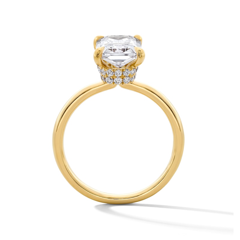 Main Image 3 of 3-1/4 CT. T.W. Radiant-Cut Certified Lab-Grown Diamond Hidden Double Frame Engagement Ring in 14K Gold (F/VS2)