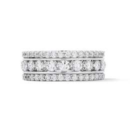 1-1/2 CT. T.W. Lab-Grown Diamond Three-Row Anniversary Band in 10K White Gold (F/VS2)