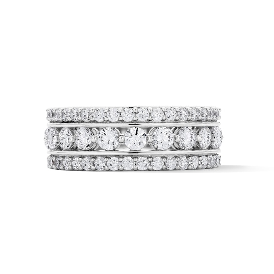 1-1/2 CT. T.w. Lab-Grown Diamond Three-Row Anniversary Band in 10K White Gold (F/Vs2)