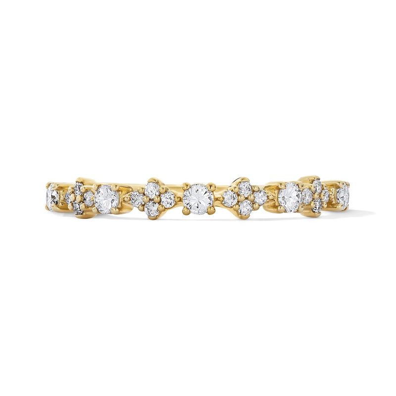 Main Image 1 of 1/4 CT. T.W. Diamond Alternating Quad Stackable Band in 10K Gold